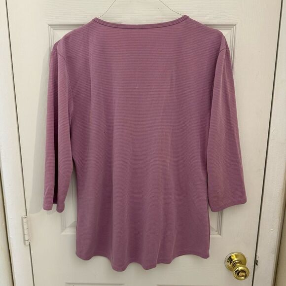 Seg’Ments Women’s Baselayer Size Large Purple Cropped Sleeve V Neck Hiking - Picture 3 of 4